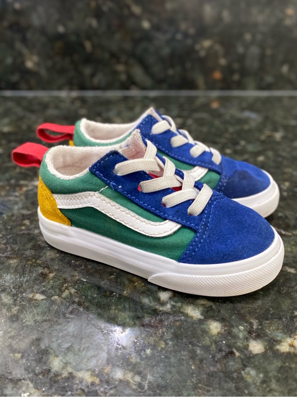 Vans Old Skool Elastic Lace Toddler Shoes -  "Yacht Club"